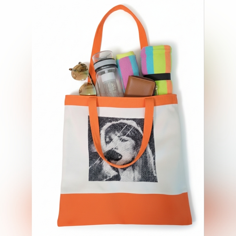 Taylor Swift Embroidered Portrait Canvas Tote